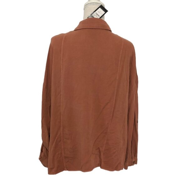 CITY CHIC Top Women's Size XXS Oversized Winter Lust Shirt Brown/Copper NWT - Picture 3 of 12